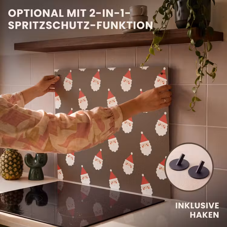 Herdabdeckplatte - Weihnachtsmann – Weihnachten – Braun — 10