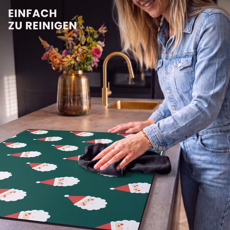 Herdabdeckplatte - Weihnachtsmann – Weihnachten – Grün — 6
