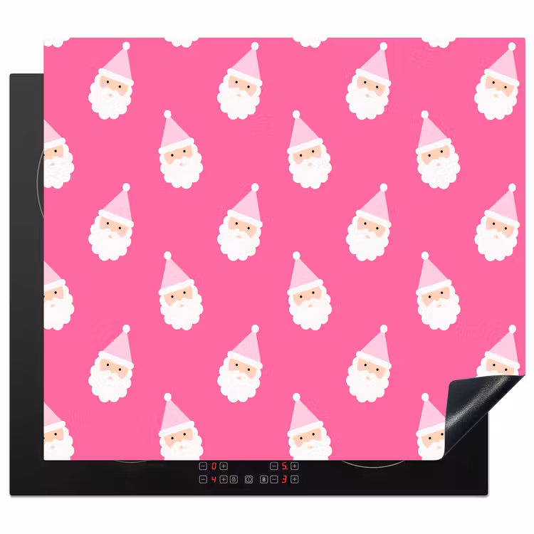 Herdabdeckplatte - Weihnachtsmann – Weihnachten – Neon – Rosa — 1