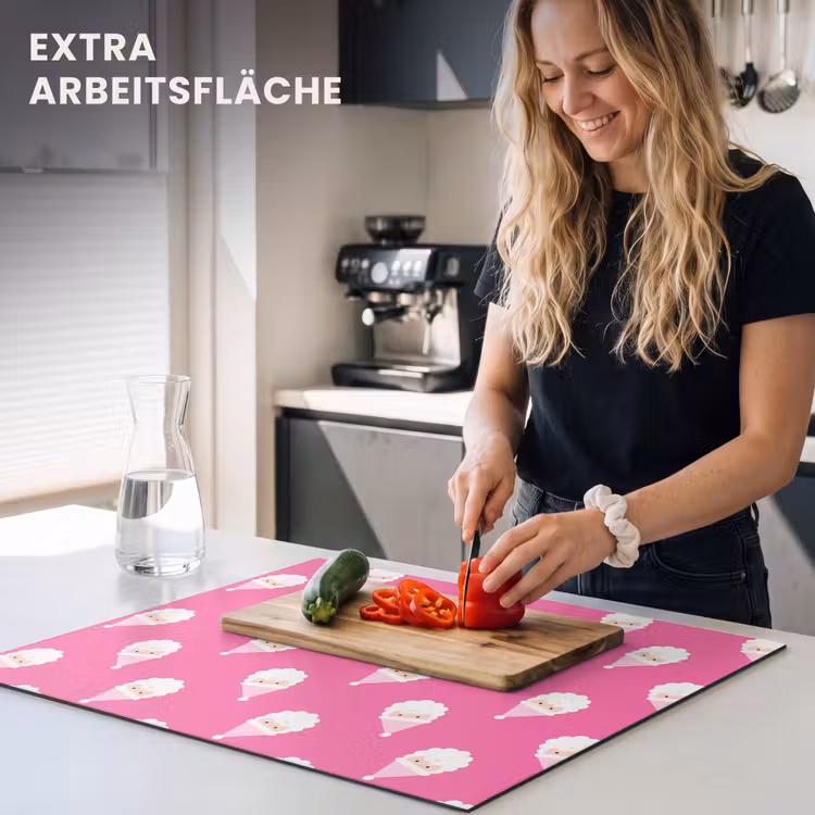 Herdabdeckplatte - Weihnachtsmann – Weihnachten – Neon – Rosa — 4