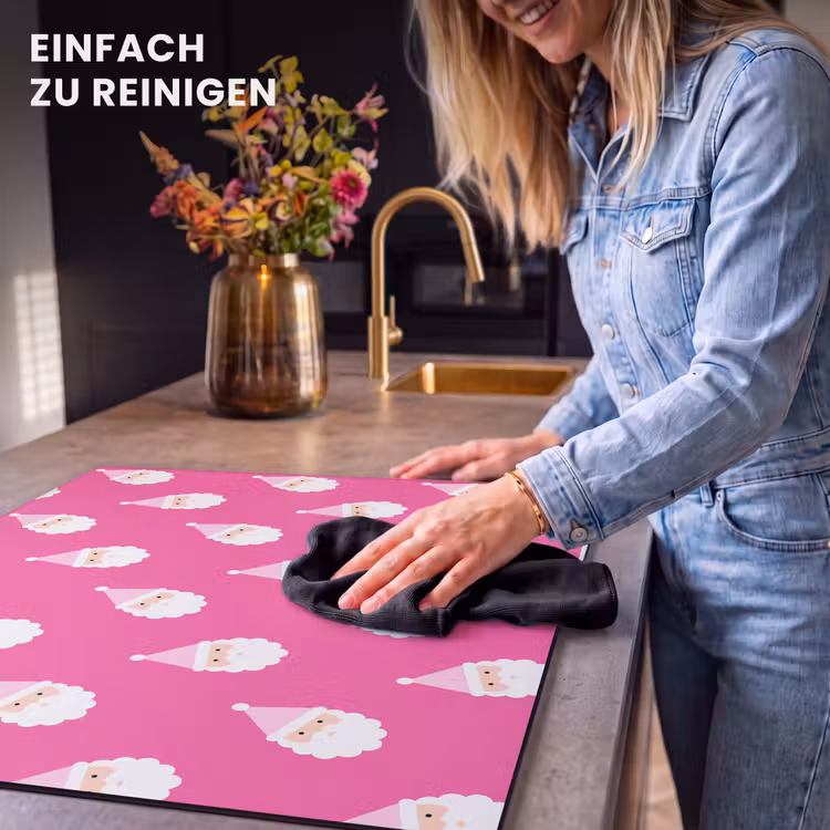 Herdabdeckplatte - Weihnachtsmann – Weihnachten – Neon – Rosa — 6