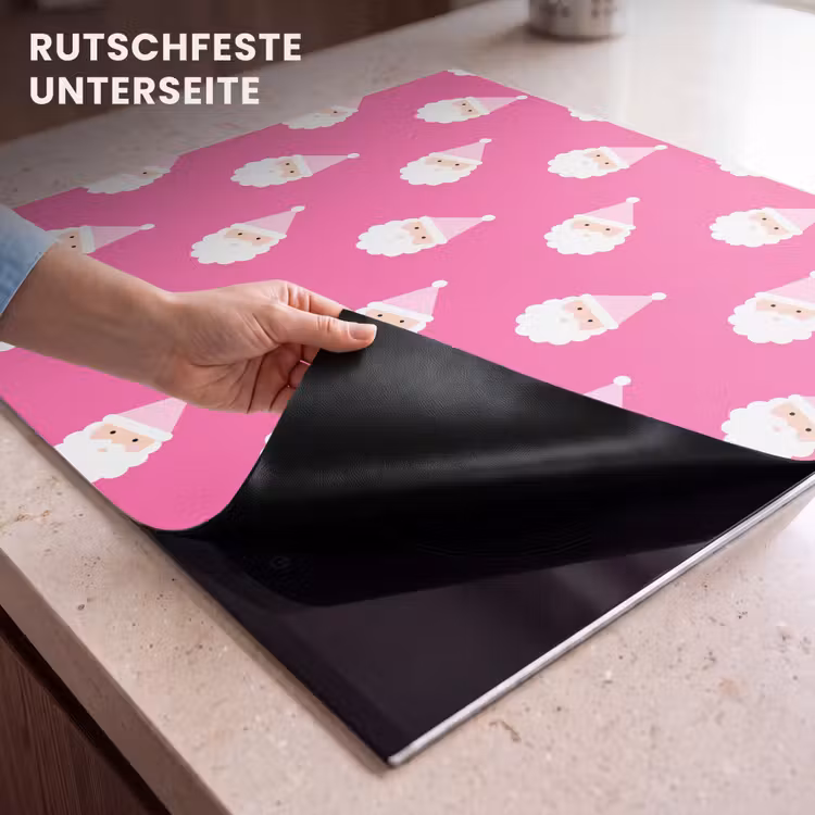 Herdabdeckplatte - Weihnachtsmann – Weihnachten – Neon – Rosa — 9