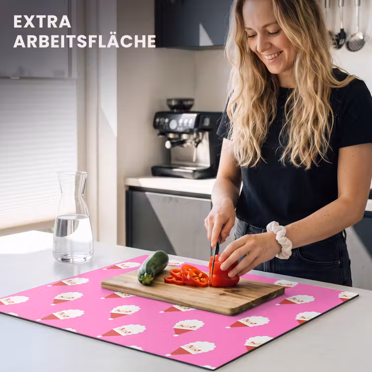 Herdabdeckplatte - Weihnachtsmann – Weihnachten – Rosa – Rot — 4