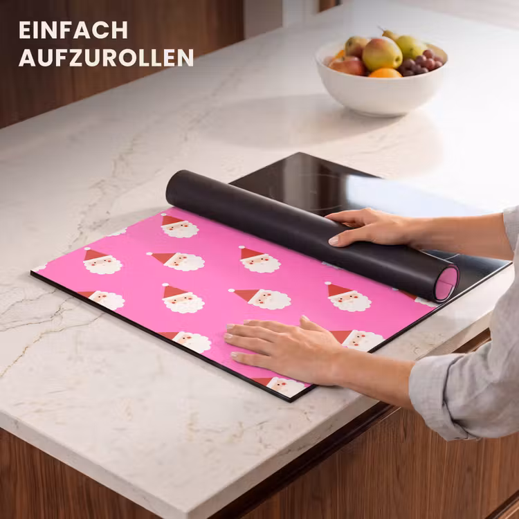 Herdabdeckplatte - Weihnachtsmann – Weihnachten – Rosa – Rot — 7