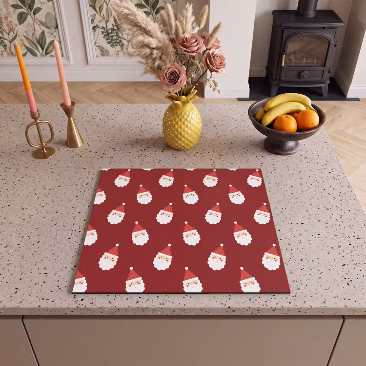 Herdabdeckplatte - Weihnachtsmann – Weihnachten – Rot — 2