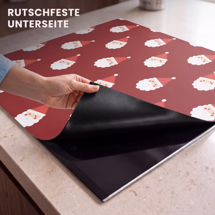 Herdabdeckplatte - Weihnachtsmann – Weihnachten – Rot — 9