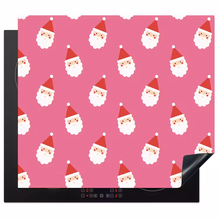 Herdabdeckplatte - Weihnachtsmann – Weihnachten – Rot – Rosa — 1
