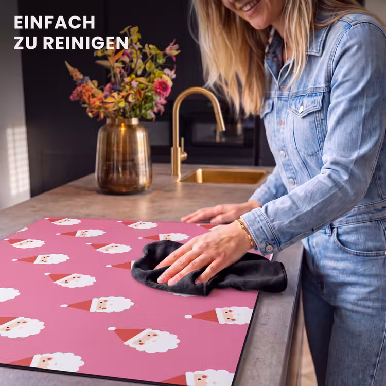 Herdabdeckplatte - Weihnachtsmann – Weihnachten – Rot – Rosa — 6