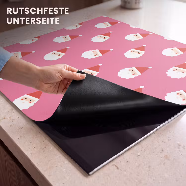 Herdabdeckplatte - Weihnachtsmann – Weihnachten – Rot – Rosa — 9