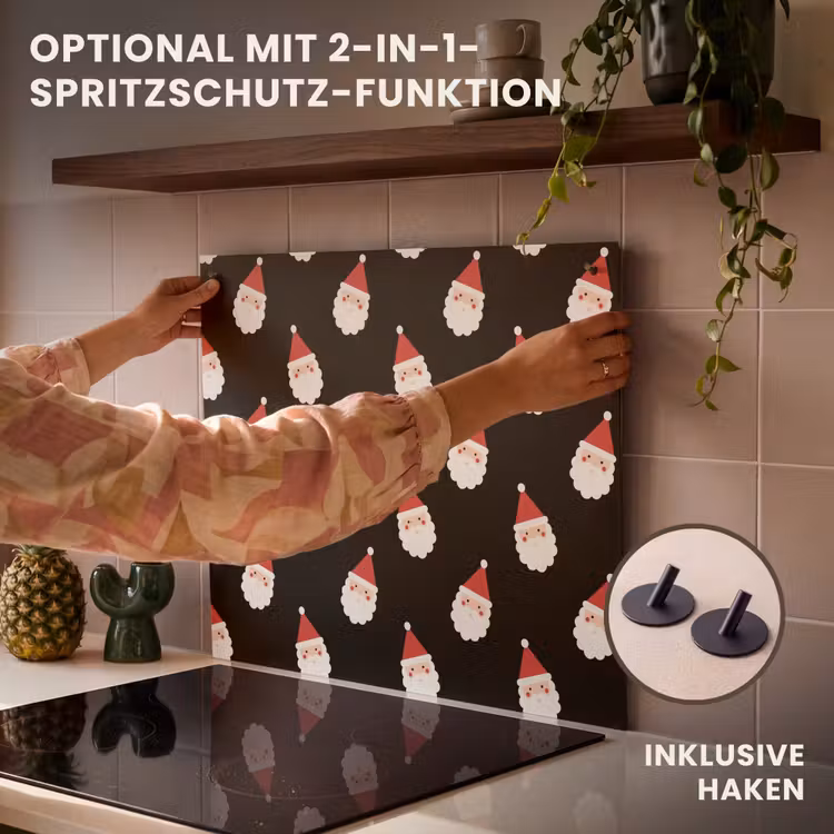 Herdabdeckplatte - Weihnachtsmann – Weihnachten – Schwarz — 10