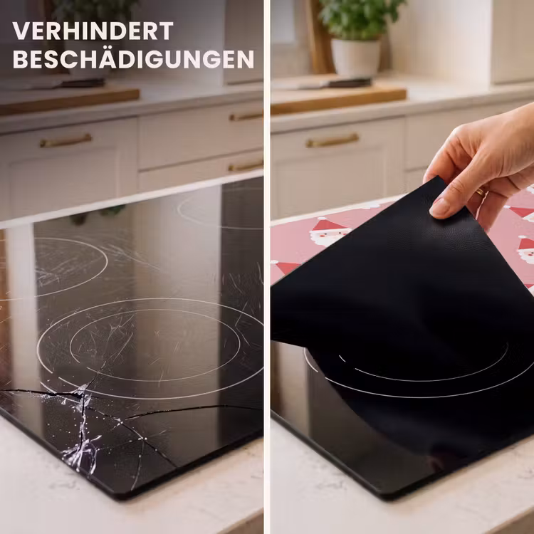 Herdabdeckplatte - Weihnachten – Weihnachtsmann – Rosa — 3