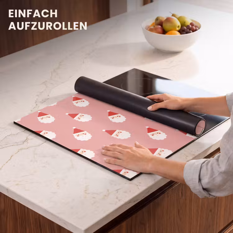Herdabdeckplatte - Weihnachten – Weihnachtsmann – Rosa — 7