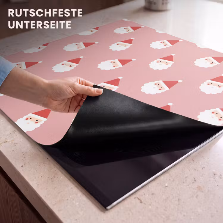 Herdabdeckplatte - Weihnachten – Weihnachtsmann – Rosa — 9