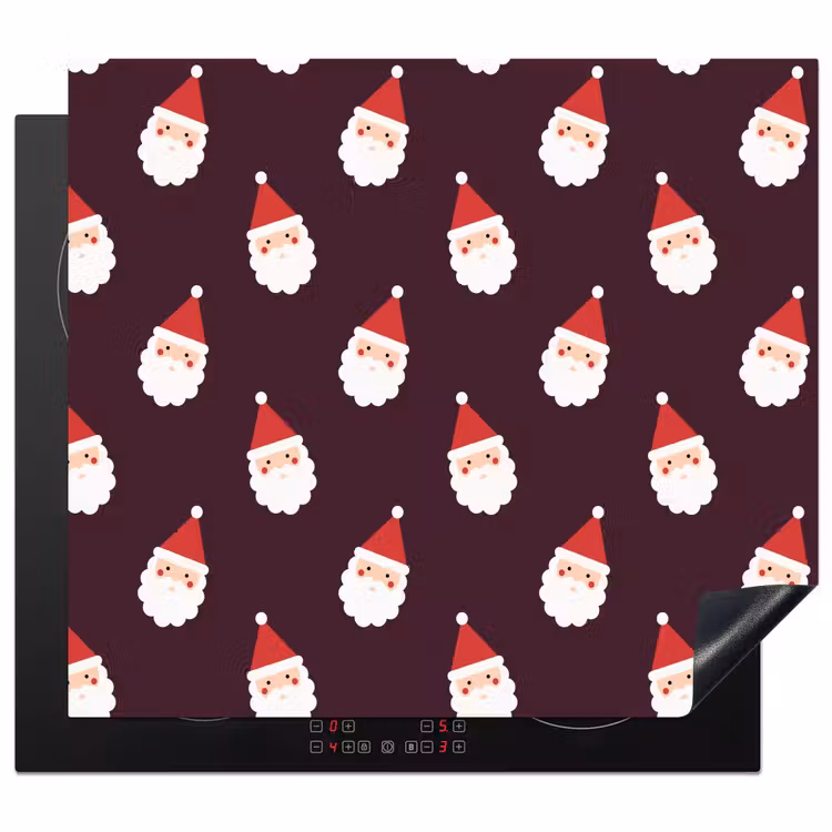 Herdabdeckplatte - Weihnachtsmann – Weihnachten – Dunkel – Rot — 1