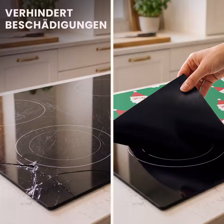 Herdabdeckplatte - Weihnachtsmann – Weihnachten – Neon – Grün — 3