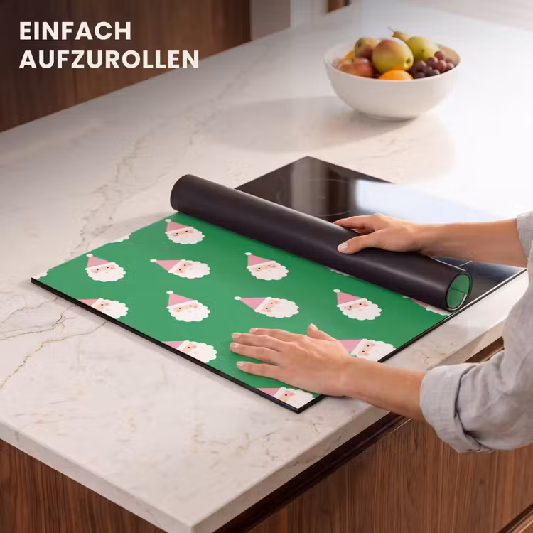 Herdabdeckplatte - Weihnachtsmann – Weihnachten – Rosa – Grün — 7