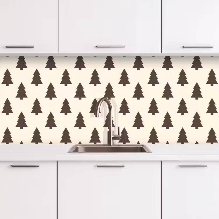 Küchenrückwand - Weihnachtsbaum – Creme – Grau — 4
