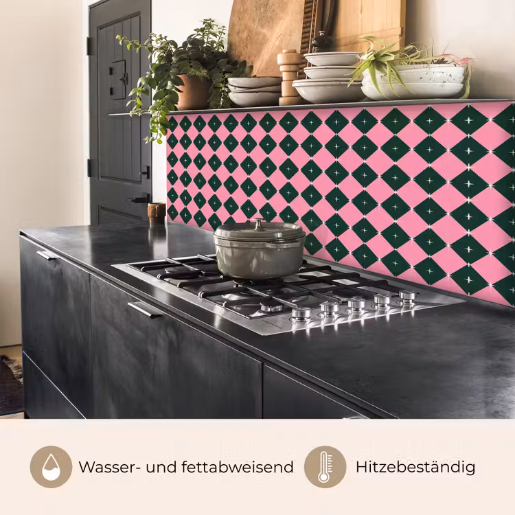 Küchenrückwand - Weihnachten – Rosa – Grün – Stern — 5