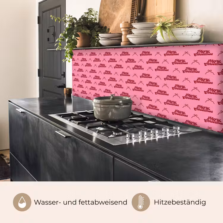 Küchenrückwand - Text – Rosa – Rot – Schleife — 5