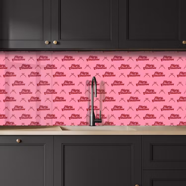 Küchenrückwand - Text – Rosa – Rot – Schleife — 6