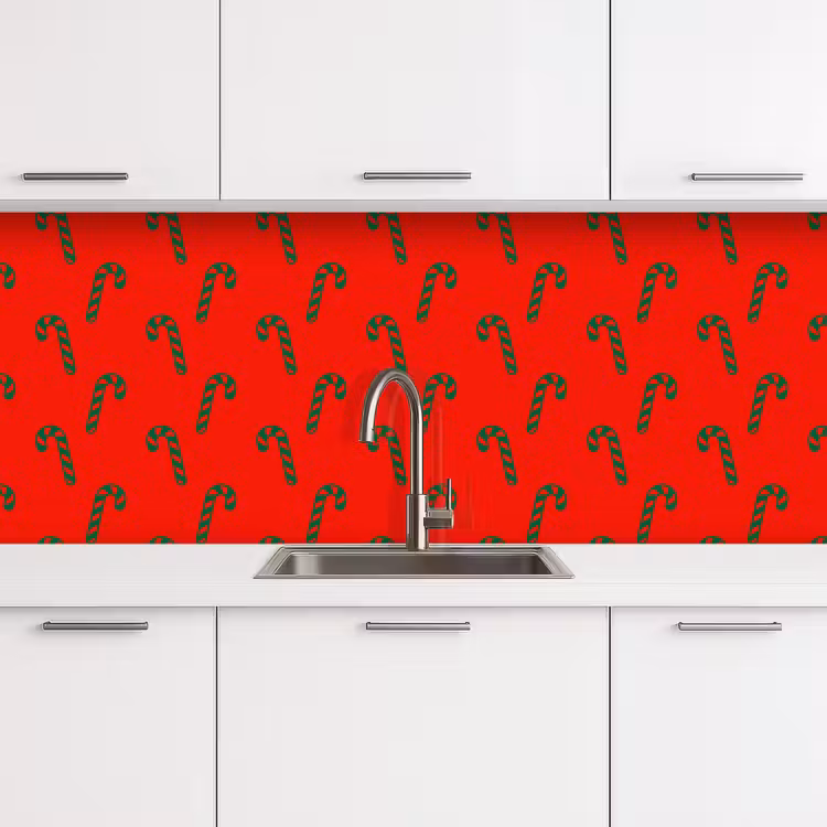 Küchenrückwand - Weihnachten – Rot – Grün – Zuckerstange — 4