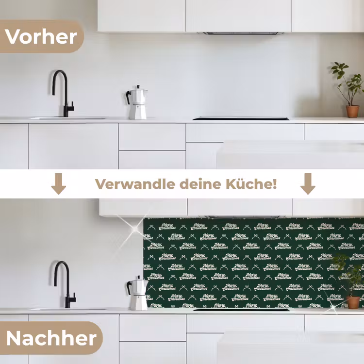 Küchenrückwand - Text – Grün – Weiß – Text — 3
