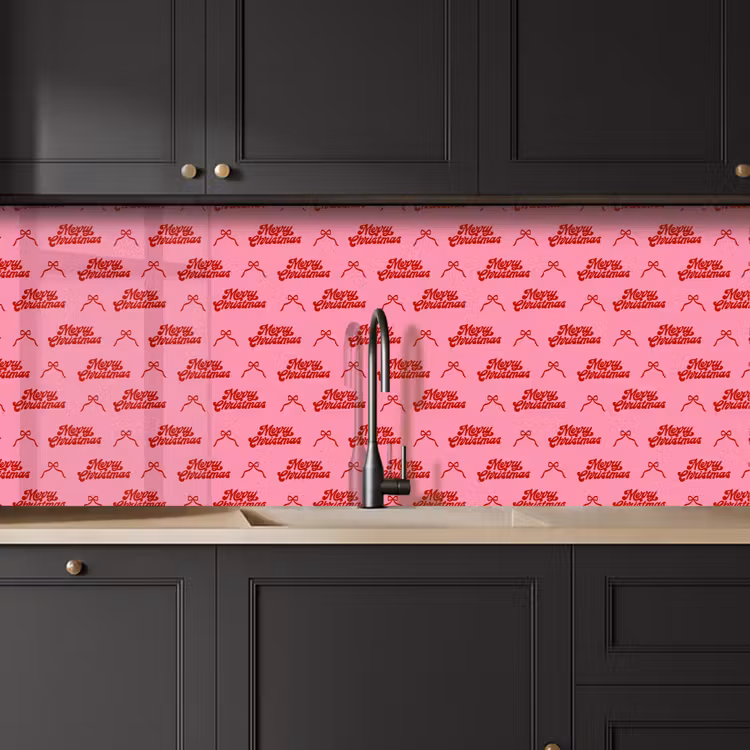 Küchenrückwand - Text – Schleife – Rot – Rosa — 6