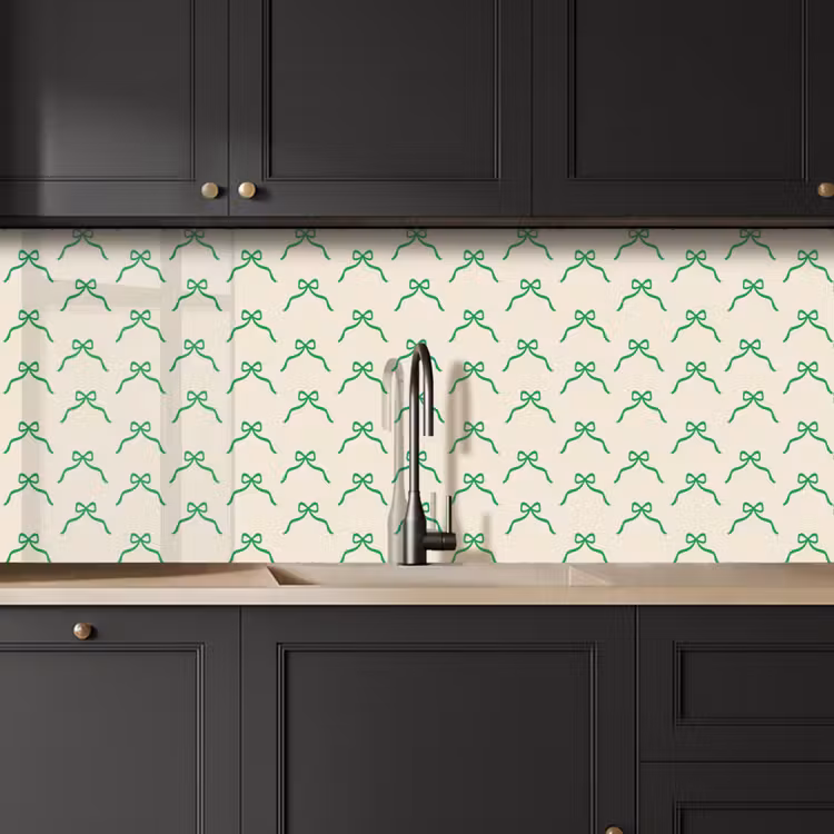 Küchenrückwand - Schleife – Creme – Grün – Weihnachten — 6