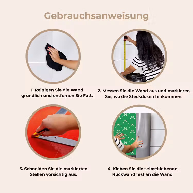 Küchenrückwand - Schleife – Weihnachten – Grün – Weiß — 9