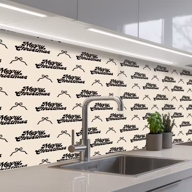 Küchenrückwand - Text – Creme – Schwarz – Weihnachten — 2