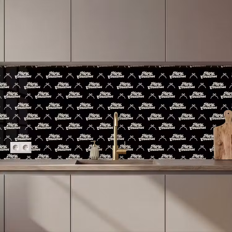 Küchenrückwand - Text – Schwarz – Weiß – Schleife — 1