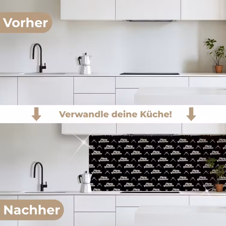 Küchenrückwand - Text – Schwarz – Weiß – Schleife — 3