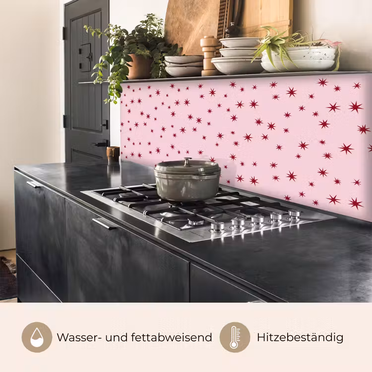 Küchenrückwand - Stern – Rosa – Rot — 5