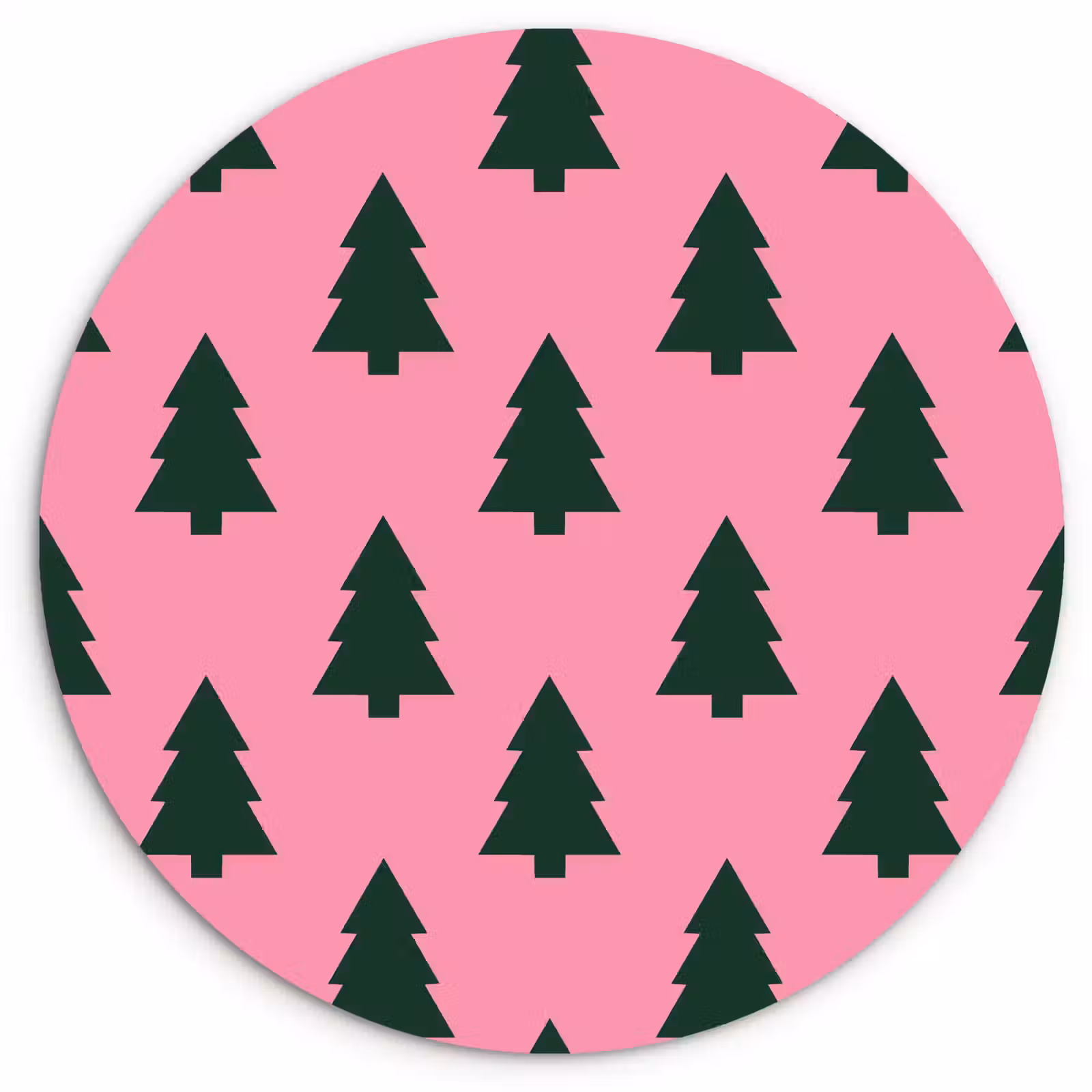 Forexbild Rund - Weihnachtsbaum – Rosa – Grün — 1