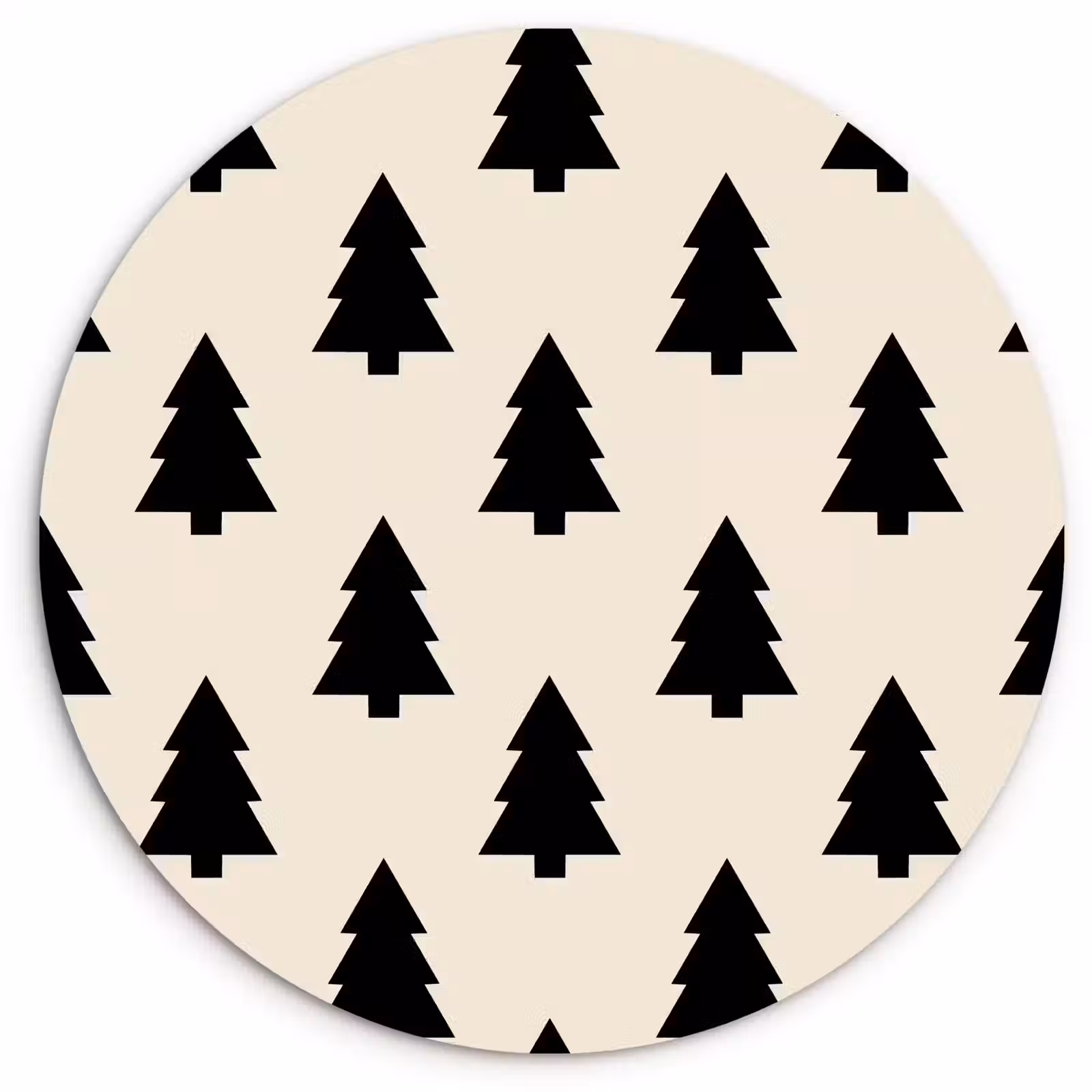 Forexbild Rund - Weihnachtsbaum – Weiß – Schwarz — 1