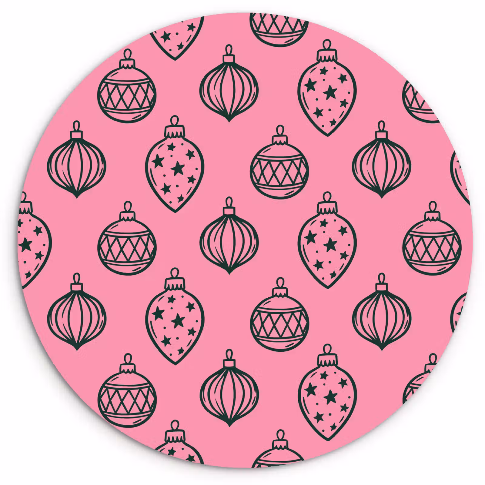 Forexbild Rund - Weihnachtskugel – Grün – Rosa — 1