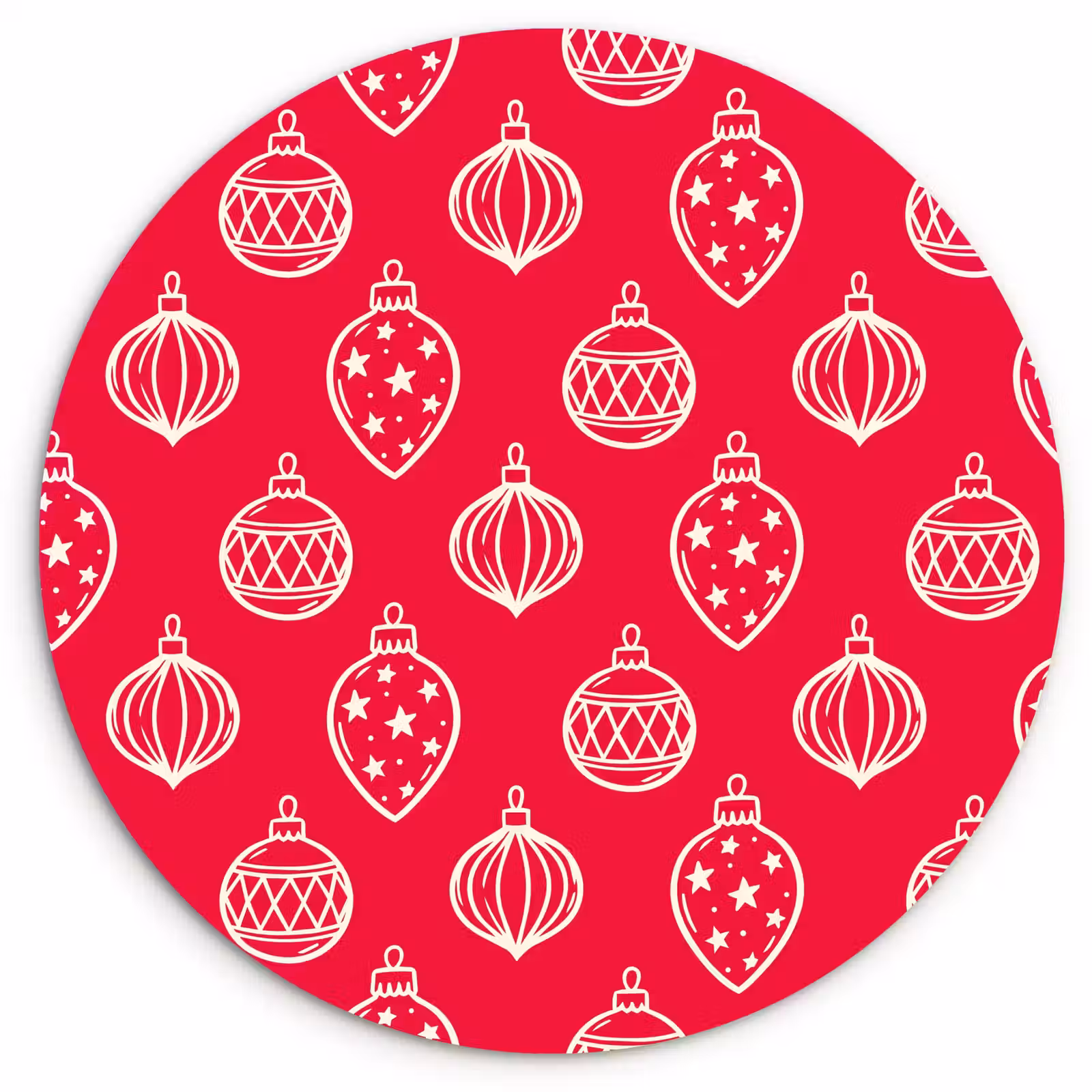 Forexbild Rund - Weihnachtskugel – Rot – Weiß — 1