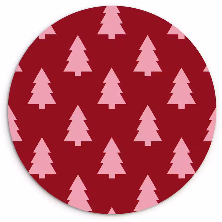 Forexbild Rund - Weihnachtsbaum – Burgunderrot – Rosa — 1