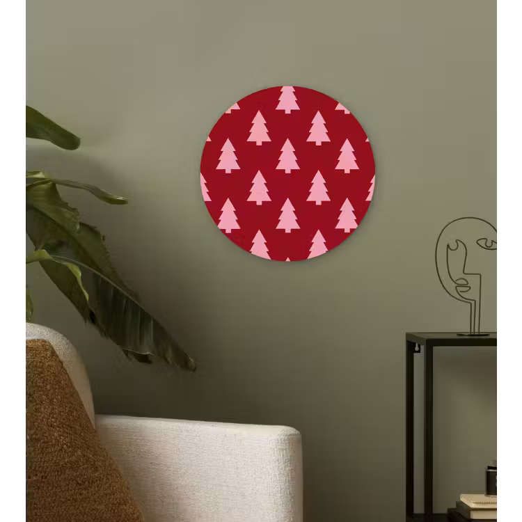 Forexbild Rund - Weihnachtsbaum – Burgunderrot – Rosa — 3