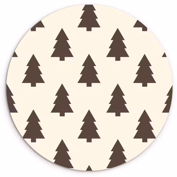 Forexbild Rund - Weihnachtsbaum – Creme – Grau — 1
