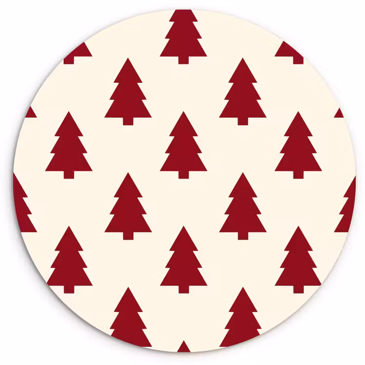 Forexbild Rund - Weihnachtsbaum – Creme – Rot — 1