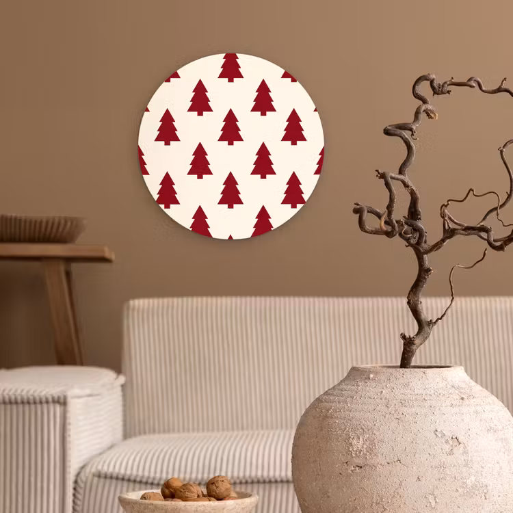 Forexbild Rund - Weihnachtsbaum – Creme – Rot — 2