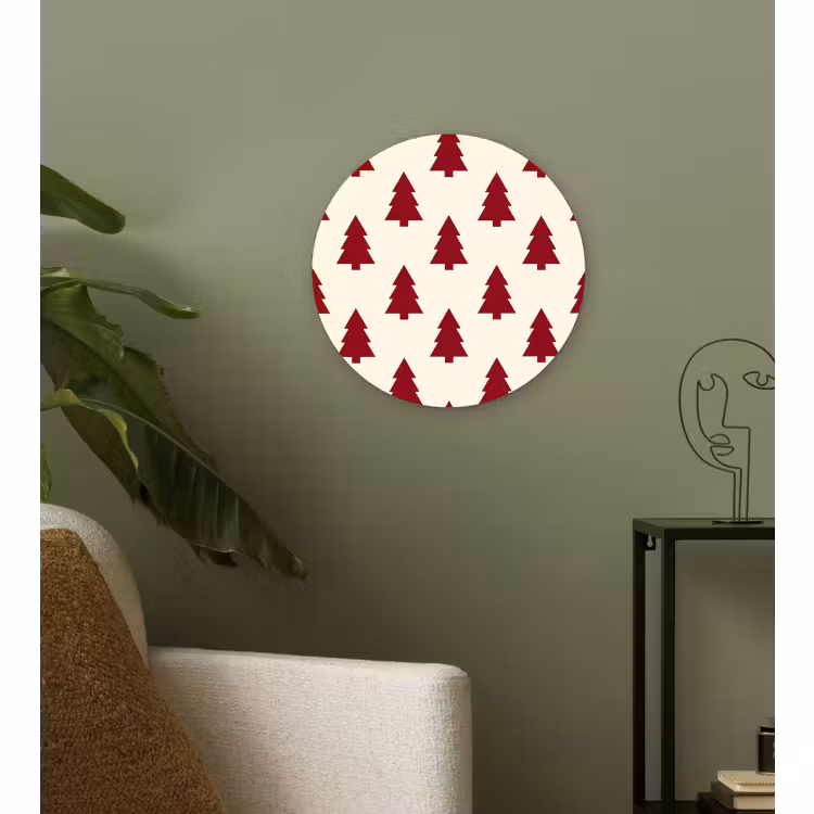 Forexbild Rund - Weihnachtsbaum – Creme – Rot — 3