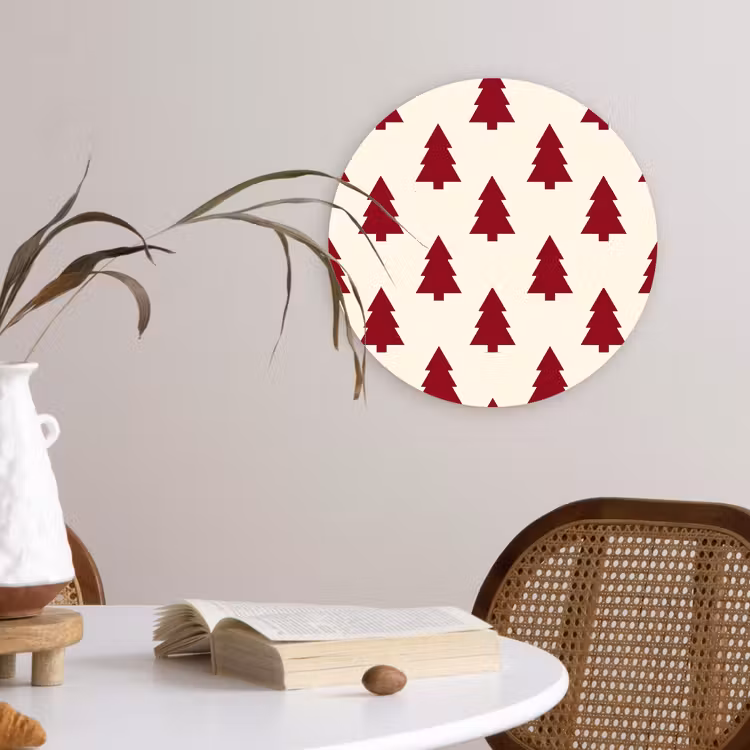 Forexbild Rund - Weihnachtsbaum – Creme – Rot — 4