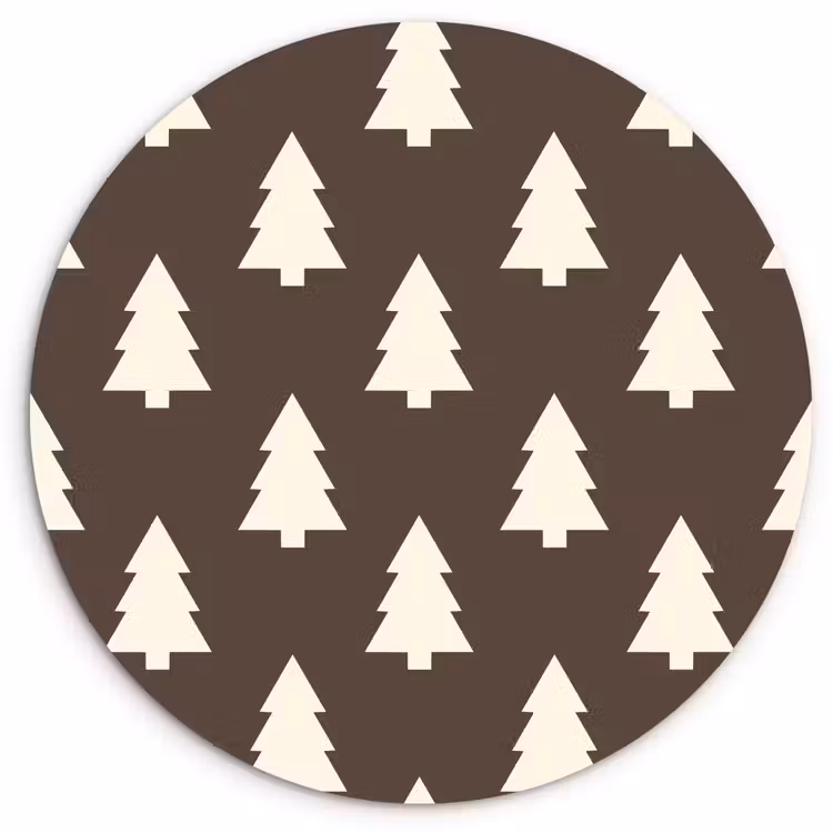 Forexbild Rund - Weihnachtsbaum – Grau – Cremefarben — 1