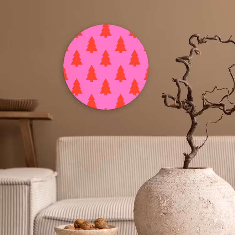 Forexbild Rund - Weihnachtsbaum – Rot – Neon — 2