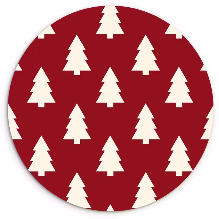 Forexbild Rund - Weihnachtsbaum – Rot – Weiß — 1