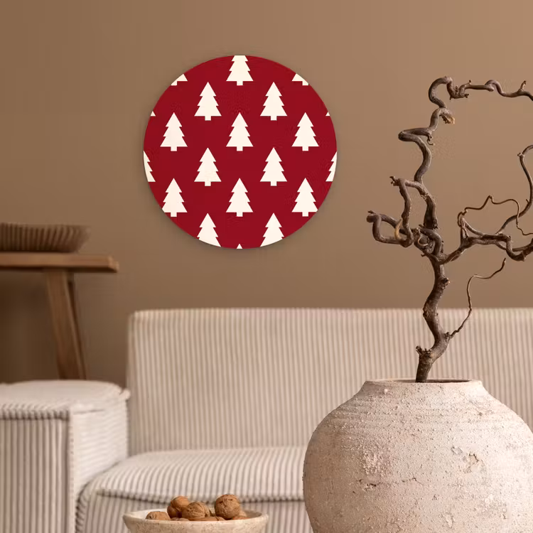 Forexbild Rund - Weihnachtsbaum – Rot – Weiß — 2