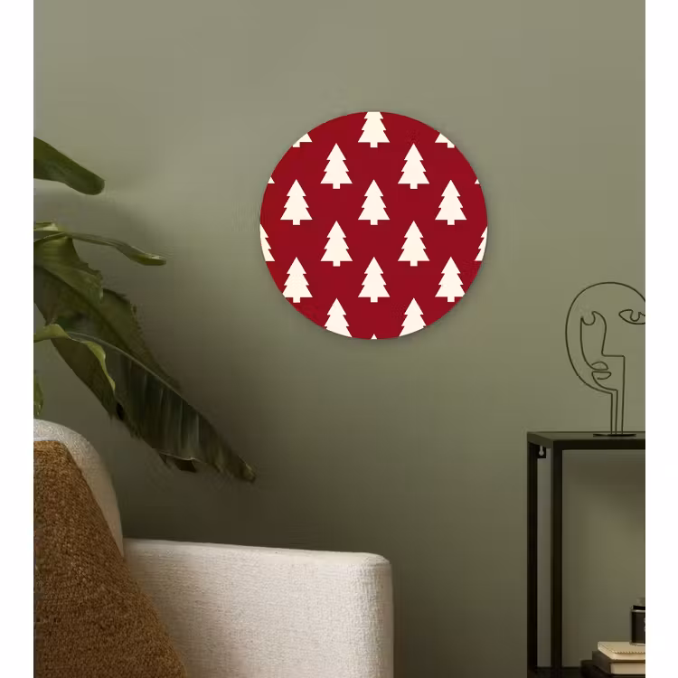 Forexbild Rund - Weihnachtsbaum – Rot – Weiß — 3
