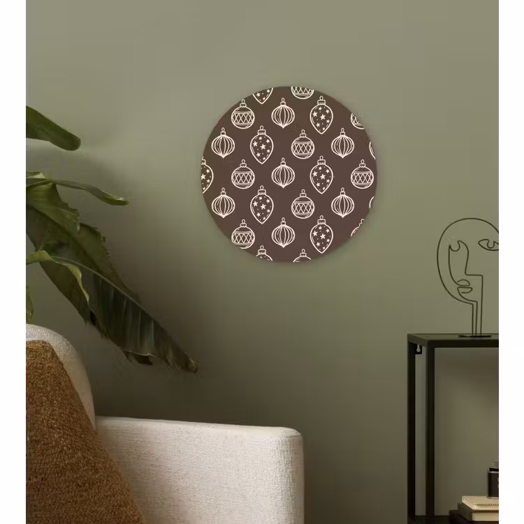 Forexbild Rund - Weihnachtskugel – Grau – Cremefarben — 3